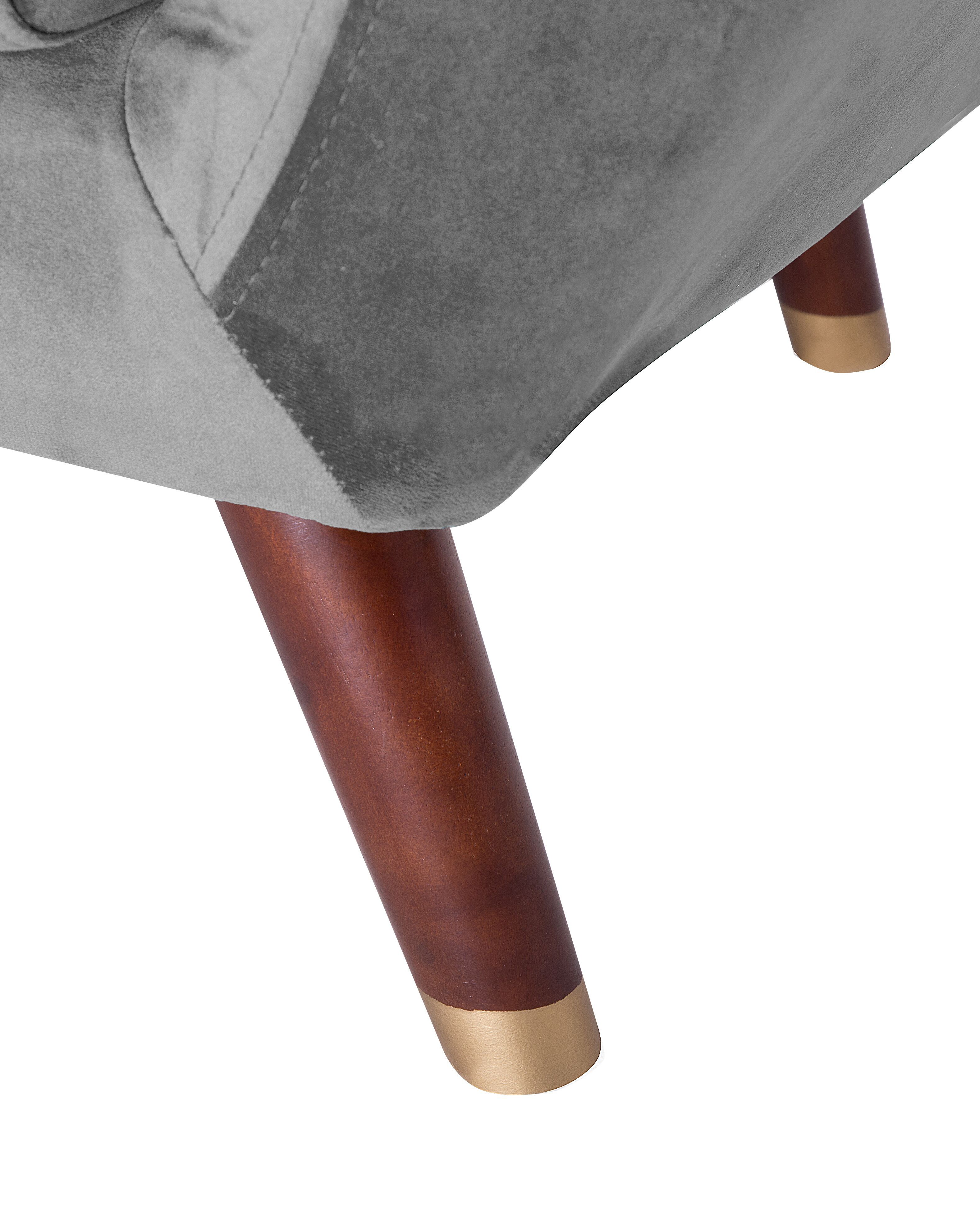 Fotel welurowy szary BODO