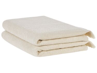 Lot de 2 serviettes de bain en coton beige ATIU