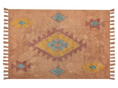 Bavlnený koberec 140 x 200 cm oranžová IGDIR