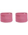 Set of 2 Cotton Baskets Pink CHINIOT_840473