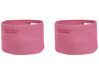 Conjunto de 2 cestos em algodão rosa CHINIOT_840473