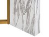 Ruokapöytä lasitasolla marmorikuvio valkoinen/kulta 100 x 200 CALCIO_872235