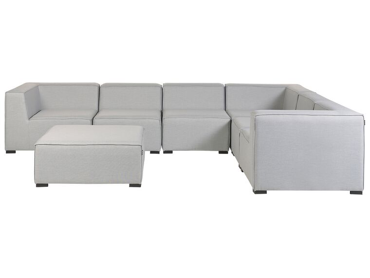 Lounge Set hellgrau 7-Sitzer linksseitig modular AREZZO_867744
