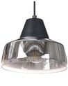 Lampe suspension en verre noir et argenté TALPARO_851431