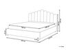 Zamatová posteľ s úložným priestorom 180 x 200 cm sivobéžová VINCENNES_817735