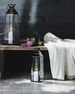 Lyhty ruostumaton teräs musta 42 cm CRETE