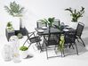 Set of 6 Garden Folding Chairs Black LIVO_826870