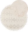 Tapis rond en coton ⌀ 140 cm beige HARRAN_840591