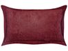 Set of 2 Corduroy Cushions 47 x 27 cm Burgundy ZINNIA_855294