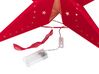 Set of 2 LED Hanging Velvet Paper Stars 60 cm Red MOTTI_835569