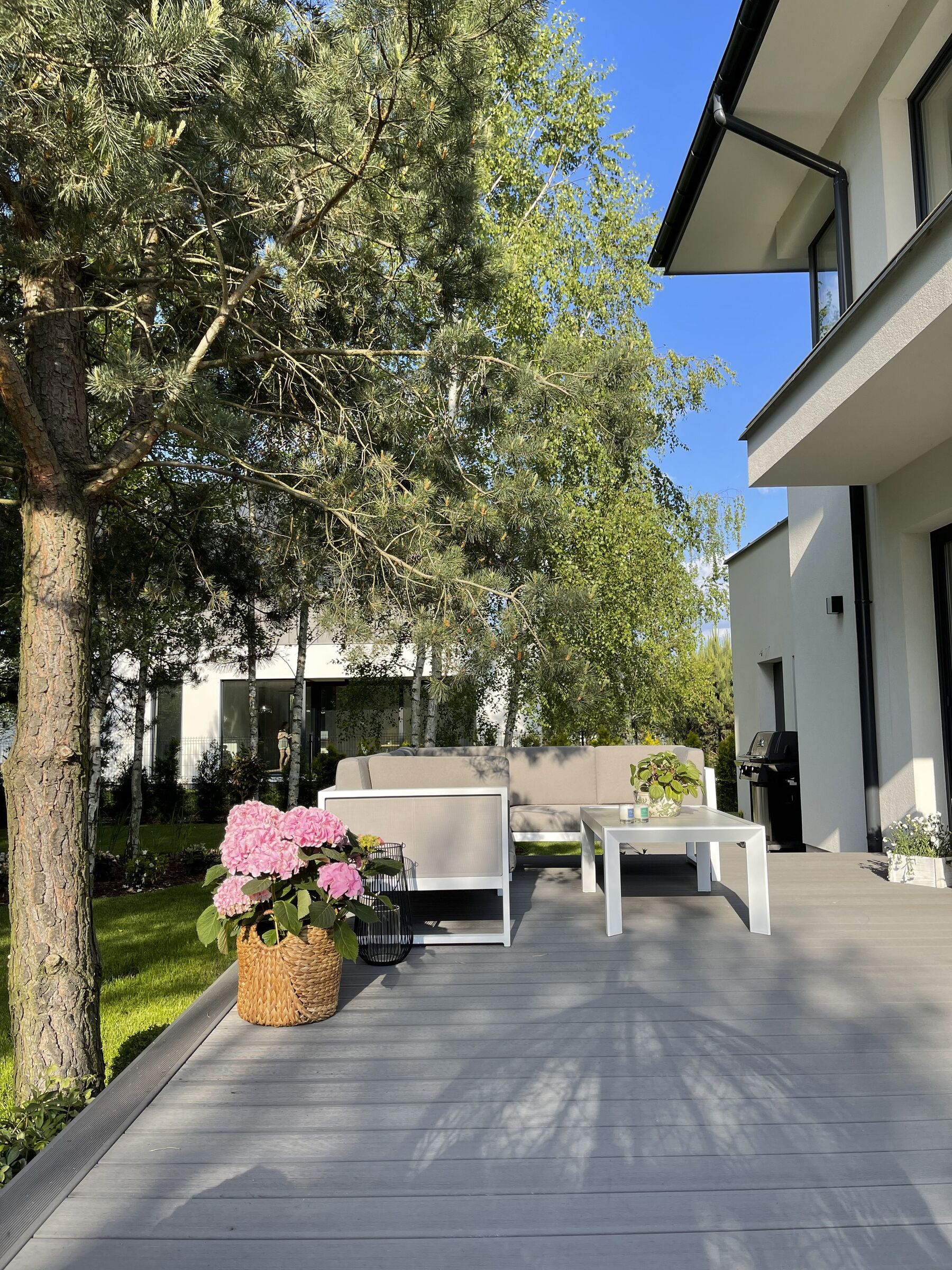 Lounge Set Aluminium weiss 6-Sitzer Auflagen grau CASTELLA | Beliani.ch