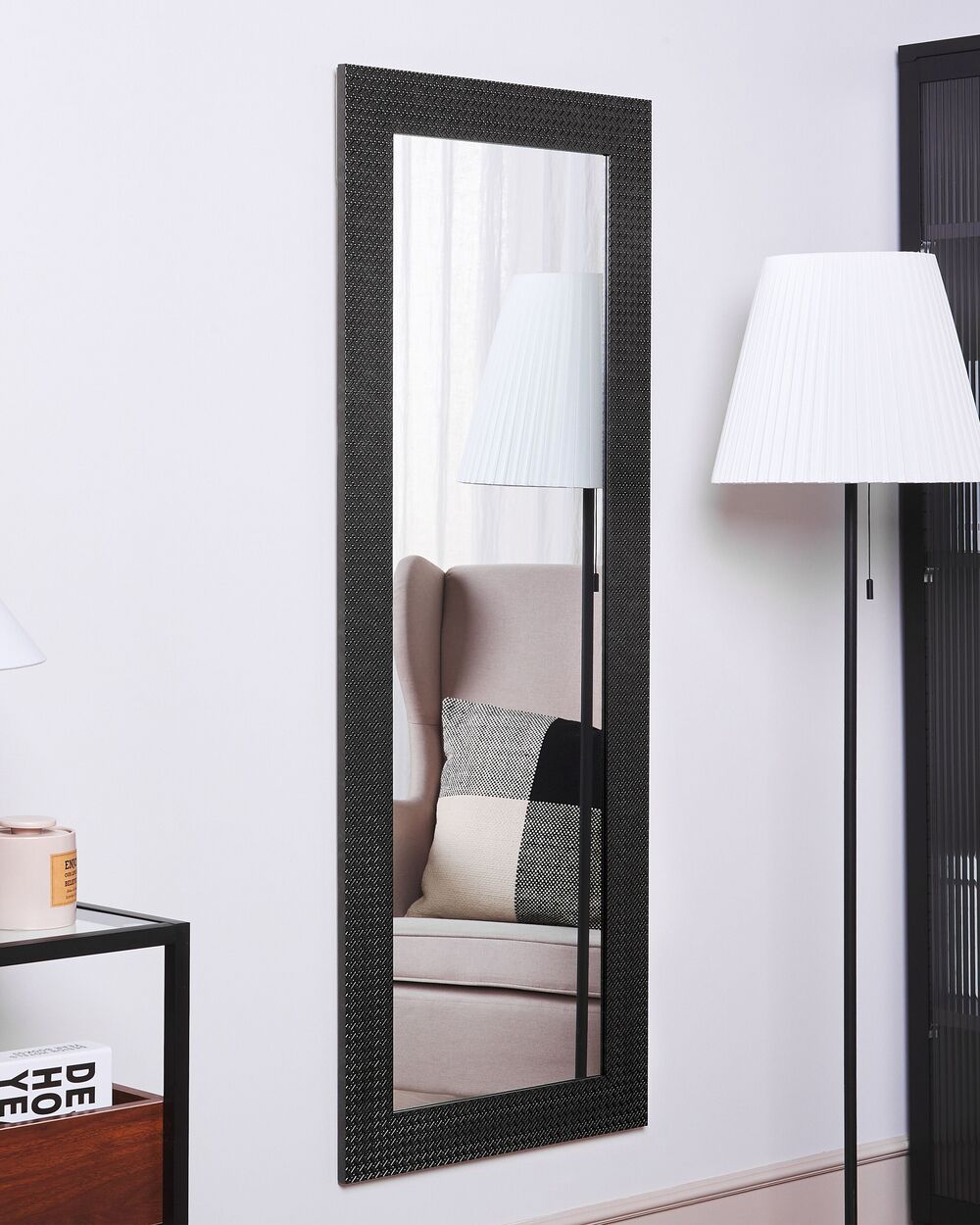 Wandspiegel schwarz rechteckig 50 x 130 cm PLAISIR | Beliani.ch