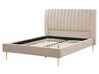 Sametová postel 160 x 200 cm béžová MARVILLE_836053