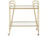 Metal Drinks Trolley with Glass Top Gold NOTI_821556