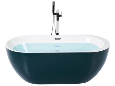 Bañera de acrílico verde azulado/blanco/plateado 170 x 80 cm NEVIS