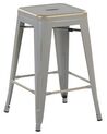 Set of 2 Steel Stools 60 cm Silver with Gold CABRILLO_763296