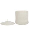 Set of 2 Cotton Baskets with Lids Off-White SILOPI_840196