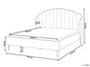 Łóżko welurowe 160 x 200 cm beżowe AMBILLOU_857639