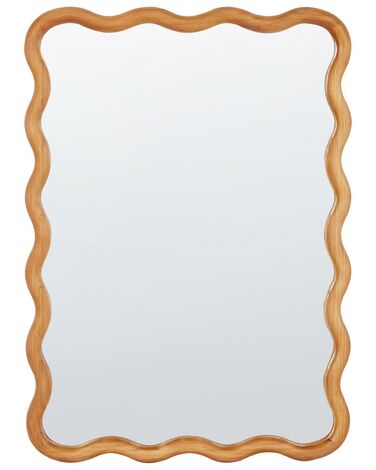 Nástenné zrkadlo z borovicového dreva 50 x 72 cm svetlé drevo BEFFES