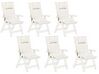 Lot de 6 coussins en tissu blanc crème pour chaises de jardin TOSCANA/JAVA_765177