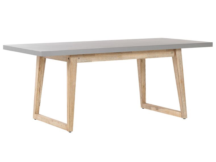Table de jardin en fibre-ciment gris et bois clair 180 x 90 cm ORIA_804541