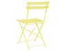 Salon de jardin bistrot table et 2 chaises en acier vert citron FIORI_688305