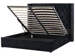 Parisänky sametti säilytystila musta 160 x 200 cm LUBBON Parisänky sametti säilytystila musta 160 x 200 cm LUBBON