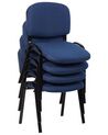 Set of 4 Fabric Conference Chairs Blue CENTRALIA_902565
