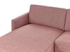 Right Hand 2 Seater Fabric Corner Sofa Pink Brown BREDA_876076