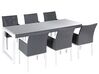 Ensemble de jardin en aluminium gris table et 6 chaises BACOLI_679179