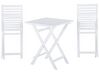 Table et 2 chaises de jardin blanches en bois FIJI_674199