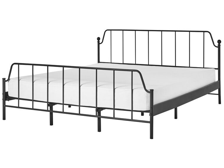Łóżko metalowe 180 x 200 cm czarne MAURESSAC_902703