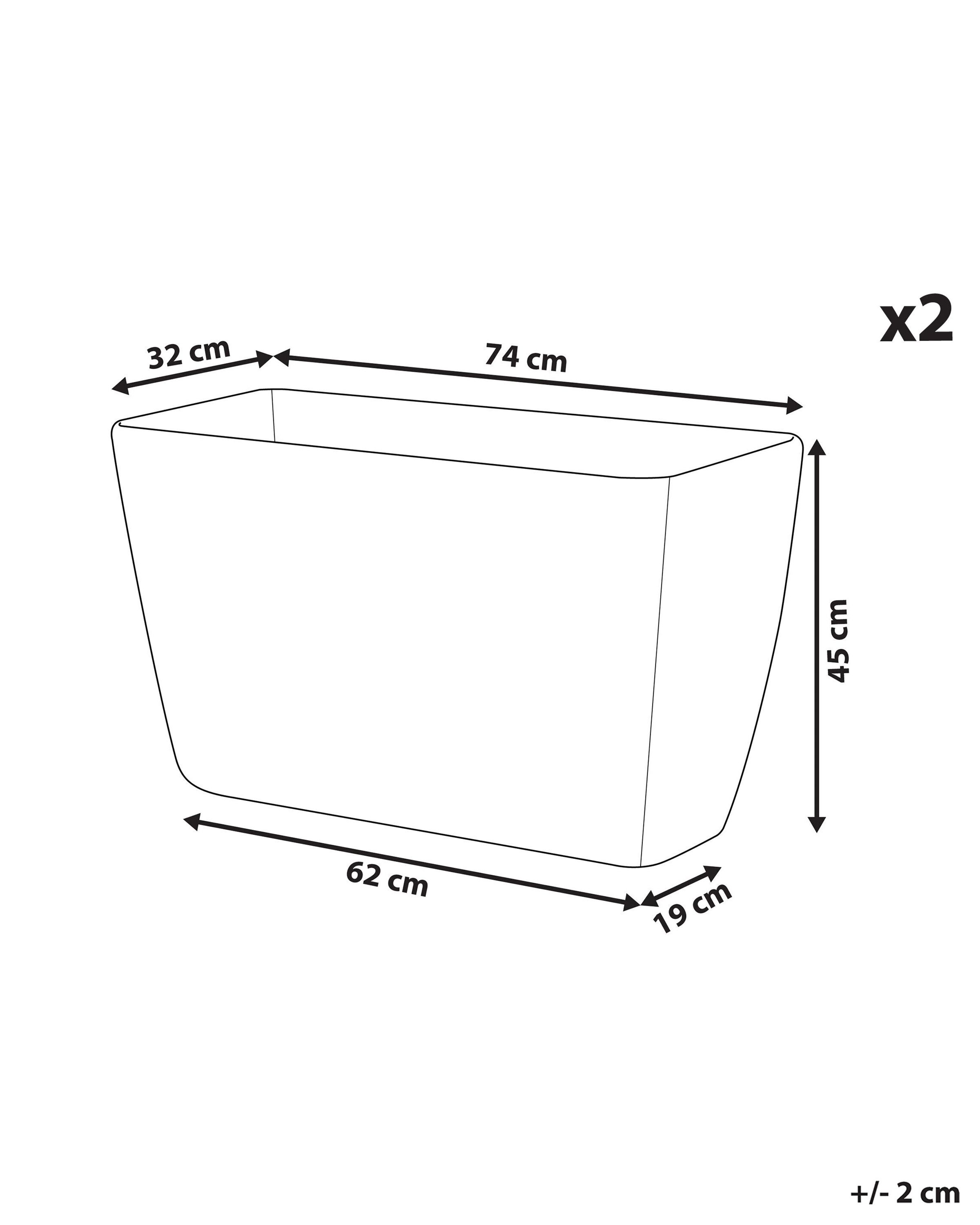 Zestaw 2 Doniczek 74 X 32 X 45 Cm Be owy BARIS Beliani pl zestaw-2-doniczek-74-x-32-x-45-cm-be-owy-baris-beliani-pl