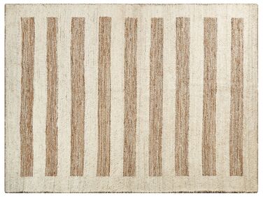 Teppich Baumwolle / Jute beige 300 x 400 cm geometrisches Muster Kurzflor ZIARAT