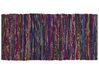 Teppich Baumwolle bunt-schwarz 80 x 150 cm abstraktes Muster Kurzflor BARTIN_849404