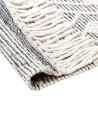 Teppich Wolle schwarz / weiß 160 x 230 cm Fransen Kurzflor KAVAK_856523