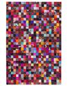 Tapis patchwork multicolore en cuir 160 x 230 cm ENNE_679909