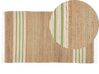 Teppich Jute beige / olivgrün 80 x 150 cm Streifenmuster Kurzflor zweiseitig MIRZA_847331