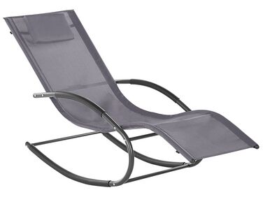 Chaise longue à bascule grise CARANO II