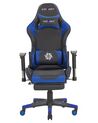 Chaise de gamer en cuir PU noir et bleu VICTORY _767682