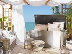 Ulkosäilytyslaatikko polyrottinki ruskeanharmaa 770L MODENA Ulkosäilytyslaatikko polyrottinki ruskeanharmaa 770L MODENA