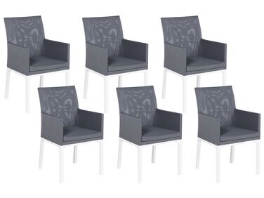 Conjunto de 6 cadeiras de jardim cinzentas BACOLI
