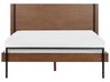 Łóżko 140 x 200 cm ciemne drewno LIBERMONT_912679