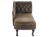 Right Hand Chaise Lounge Faux Suede Brown NIMES_697496