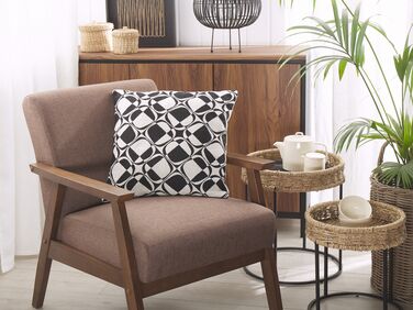 Set of 2 Cotton Cushions Geometric Pattern 45 x 45 cm Black and White KOTURE
