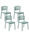 Conjunto de 4 cadeiras de jantar em plástico verde menta GELA_825372