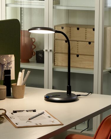 LED Desk Lamp Silver and Black COLUMBA