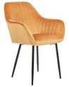 Sada 2 sametových jídelních židlí oranžové WELLSTON II_885828