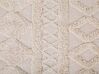 Teppich Baumwolle beige 140 x 200 cm geometrisches Muster Fransen Kurzflor DIDIM_817666
