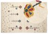Dywan wełniany gabbeh ze wzorem w kwiaty 160 x 230 cm beżowy HUSUNLU_855496